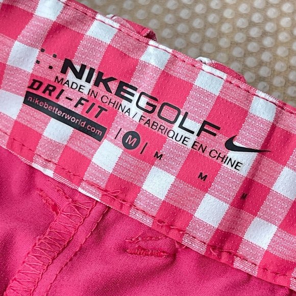 NWOT NIKE Womens M Pink Gingham Dri Fit Golf Skort Performance Inside Pocket - Picture 8 of 11
